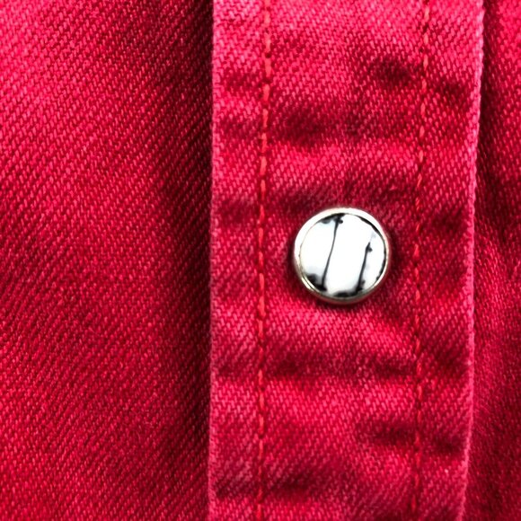 Vintage Levi's Men's Shirt Medium Long Sleeve Red Button Up Classic - Picture 12 of 15